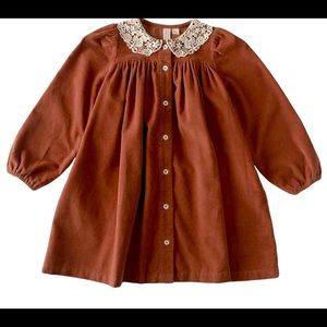 NWT Little Cotton Clothes Delia Dress In Clay Velvet Size 5/6